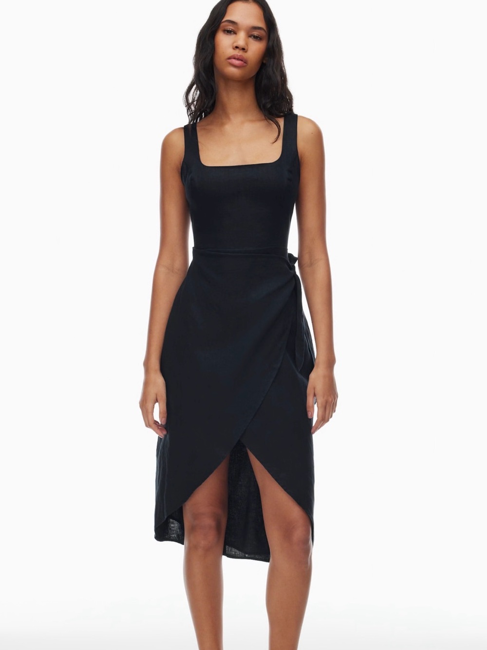 Aritzia Wilfred New Saturn Linen Midi Dress